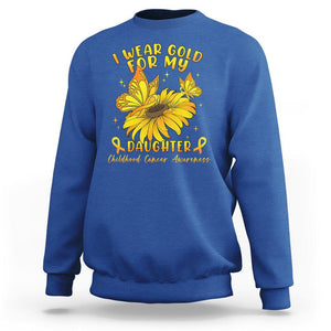 Childhood Cancer Awareness Sweatshirt I Wear Gold For My Daughter TS02 Royal Blue Printyourwear