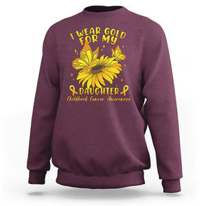 Childhood Cancer Awareness Sweatshirt I Wear Gold For My Daughter TS02 Maroon Printyourwear