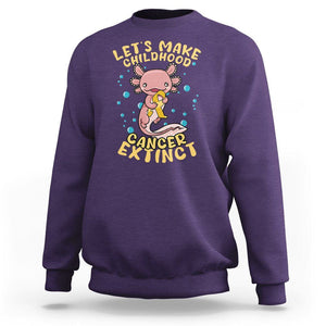 Childhood Cancer Awareness Sweatshirt Make Extinct Axolotl Pediatric Cancer TS02 Purple Printyourwear