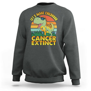 Childhood Cancer Awareness Sweatshirt Make Extinct Dinosaur Pediatric Cancer TS02 Dark Heather Printyourwear