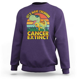 Childhood Cancer Awareness Sweatshirt Make Extinct Dinosaur Pediatric Cancer TS02 Purple Printyourwear