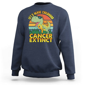 Childhood Cancer Awareness Sweatshirt Make Extinct Dinosaur Pediatric Cancer TS02 Navy Printyourwear