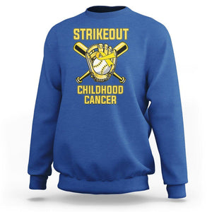 Childhood Cancer Awareness Sweatshirt Strikeout Childhood Cancer Baseball Support Pediatric Cancer TS02 Royal Blue Printyourwear