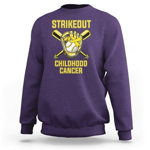 Childhood Cancer Awareness Sweatshirt Strikeout Childhood Cancer Baseball Support Pediatric Cancer TS02 Purple Printyourwear