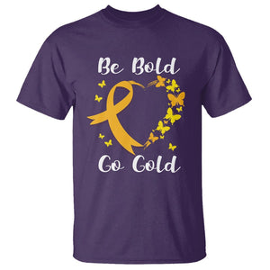 Childhood Cancer Awareness T Shirt Childhood Be Bold Go Gold Heart TS02 Purple Printyourwear