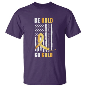 Childhood Cancer Awareness T Shirt Childhood Be Bold Go Gold US Flag TS02 Purple Printyourwear