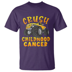 Childhood Cancer Awareness T Shirt Crush Childhood Cancer Monster Truck Gold Ribbon TS02 Purple Printyourwear