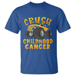 Childhood Cancer Awareness T Shirt Crush Childhood Cancer Monster Truck Gold Ribbon TS02 Royal Blue Printyourwear