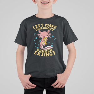 Childhood Cancer Awareness T Shirt For Kid Make Extinct Axolotl Pediatric Cancer TS02 Black Printyourwear