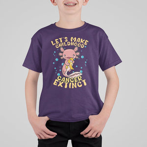 Childhood Cancer Awareness T Shirt For Kid Make Extinct Axolotl Pediatric Cancer TS02 Purple Printyourwear