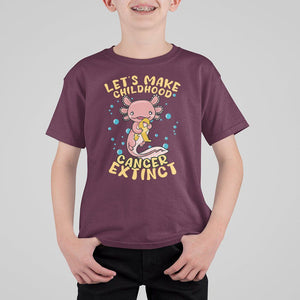 Childhood Cancer Awareness T Shirt For Kid Make Extinct Axolotl Pediatric Cancer TS02 Maroon Printyourwear