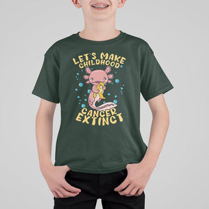 Childhood Cancer Awareness T Shirt For Kid Make Extinct Axolotl Pediatric Cancer TS02 Dark Forest Green Printyourwear