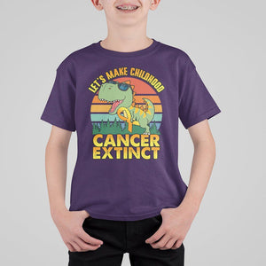 Childhood Cancer Awareness T Shirt For Kid Make Extinct Dinosaur Pediatric Cancer TS02 Purple Print Your Wear