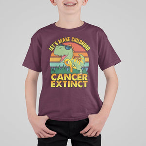 Childhood Cancer Awareness T Shirt For Kid Make Extinct Dinosaur Pediatric Cancer TS02 Maroon Print Your Wear