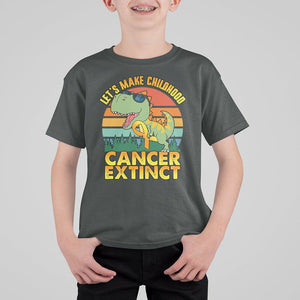 Childhood Cancer Awareness T Shirt For Kid Make Extinct Dinosaur Pediatric Cancer TS02 Dark Heather Print Your Wear