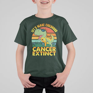 Childhood Cancer Awareness T Shirt For Kid Make Extinct Dinosaur Pediatric Cancer TS02 Dark Forest Green Print Your Wear