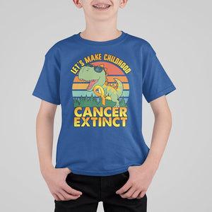 Childhood Cancer Awareness T Shirt For Kid Make Extinct Dinosaur Pediatric Cancer TS02 Royal Blue Print Your Wear