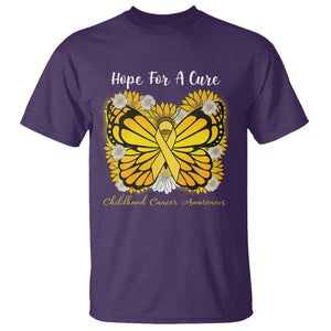 Childhood Cancer Awareness T Shirt Hope For A Cure Butterfly Flower TS02 Purple Printyourwear