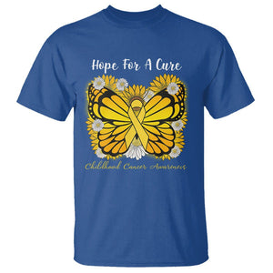 Childhood Cancer Awareness T Shirt Hope For A Cure Butterfly Flower TS02 Royal Blue Printyourwear