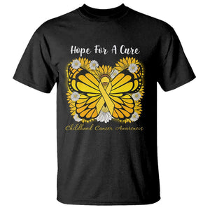 Childhood Cancer Awareness T Shirt Hope For A Cure Butterfly Flower TS02 Black Printyourwear