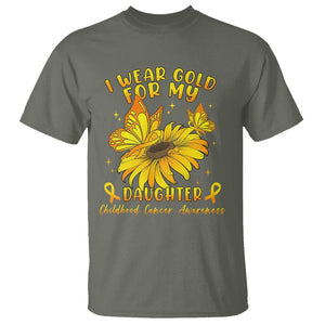 Childhood Cancer Awareness T Shirt I Wear Gold For My Daughter TS02 Military Green Printyourwear