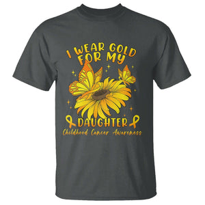 Childhood Cancer Awareness T Shirt I Wear Gold For My Daughter TS02 Dark Heather Printyourwear