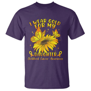 Childhood Cancer Awareness T Shirt I Wear Gold For My Daughter TS02 Purple Printyourwear