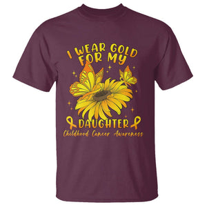 Childhood Cancer Awareness T Shirt I Wear Gold For My Daughter TS02 Maroon Printyourwear