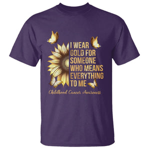 Childhood Cancer Awareness T Shirt I Wear Gold For Someone Means Everything TS02 Purple Printyourwear