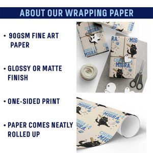 Chinga La Migra Wrapping Paper Roll Funny Protest Cat Minneapolis Support Gift TS12 Print Your Wear
