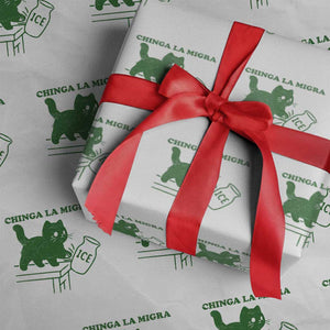 Chinga la Migra Wrapping Paper Roll Funny Subtle FDT Cat Meme TS10 White Print Your Wear