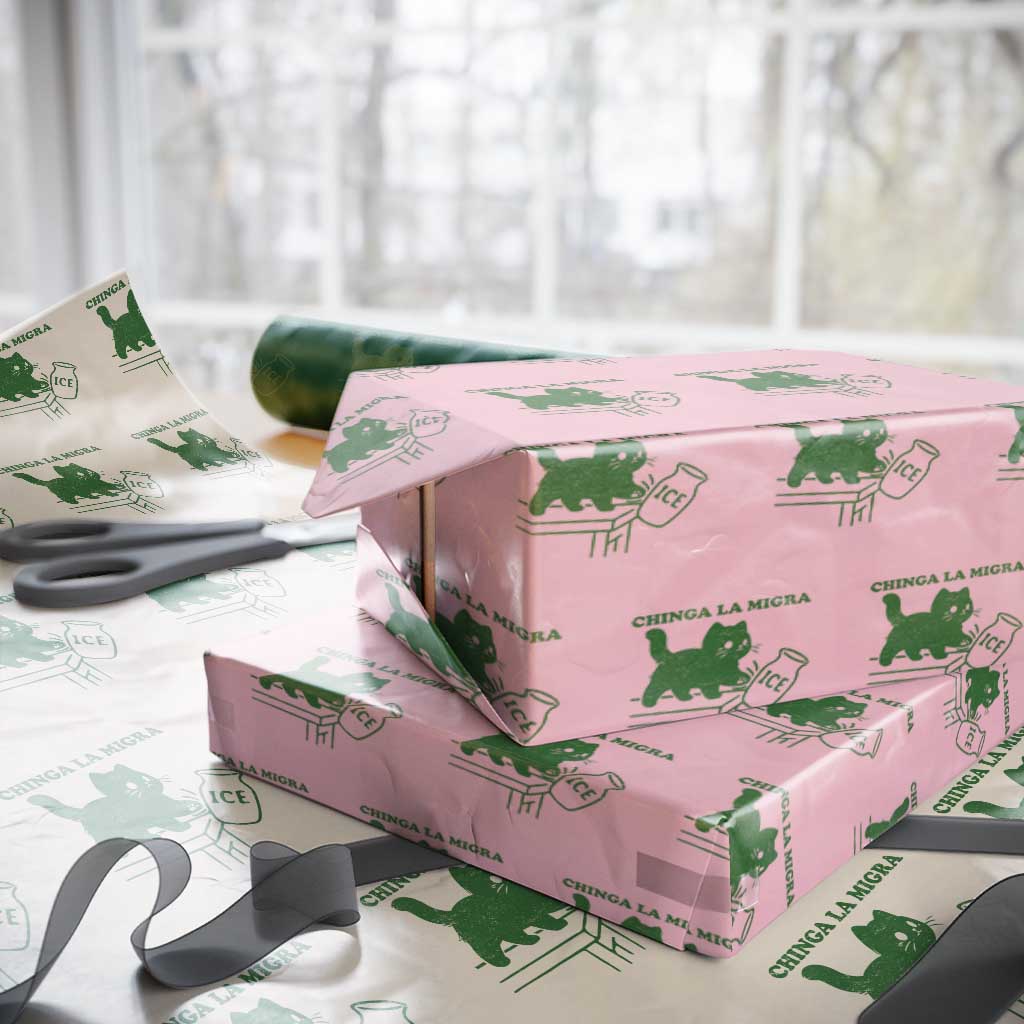Chinga la Migra Wrapping Paper Roll Funny Subtle FDT Cat Meme TS10 Light Pink Print Your Wear