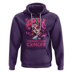 Chingona Breast Cancer Warrior Hoodie Mexican Pink Ribbon Stronger Than Breast Cancer TS02 Purple Printyourwear