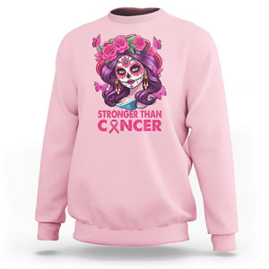 Chingona Breast Cancer Warrior Sweatshirt Mexican Pink Ribbon Stronger Than Breast Cancer TS02 Light Pink Printyourwear