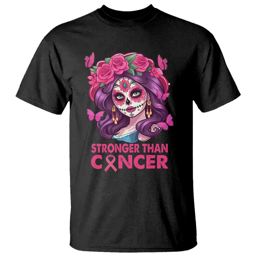 Chingona Breast Cancer Warrior T Shirt Mexican Pink Ribbon Stronger Than Breast Cancer TS02 Black Printyourwear