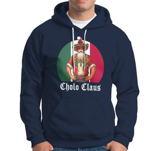 Cholo Claus Christmas Funny Mexican Santa Sombrero Feliz Navidad Hoodie TS09 Navy Printyourwear