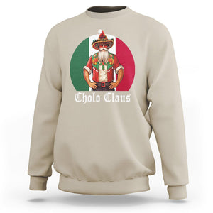 Cholo Claus Christmas Funny Mexican Santa Sombrero Feliz Navidad Sweatshirt TS09 Sand Printyourwear