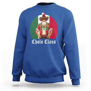 Cholo Claus Christmas Funny Mexican Santa Sombrero Feliz Navidad Sweatshirt TS09 Royal Blue Printyourwear