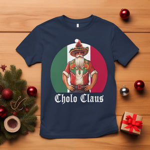 Cholo Claus Christmas Funny Mexican Santa Sombrero Feliz Navidad T Shirt TS09 Navy Printyourwear