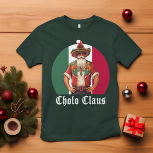 Cholo Claus Christmas Funny Mexican Santa Sombrero Feliz Navidad T Shirt TS09 Dark Forest Green Printyourwear