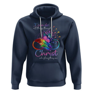 Christian Faith Hoodie I Can Do All Things Through Christ Who Strengthers Me TS09 Navy Printyourwear