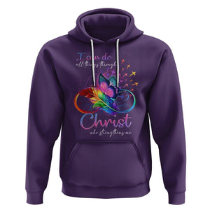 Christian Faith Hoodie I Can Do All Things Through Christ Who Strengthers Me TS09 Purple Printyourwear