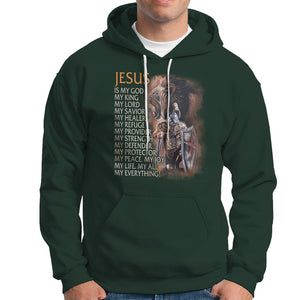 Christian Faith Hoodie Jesus Is My God My Life My Everything TS02 Dark Forest Green Printyourwear