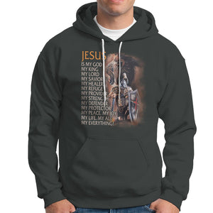 Christian Faith Hoodie Jesus Is My God My Life My Everything TS02 Dark Heather Printyourwear