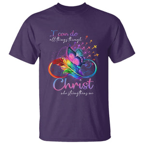 Christian Faith T Shirt I Can Do All Things Through Christ Who Strengthers Me TS09 Purple Printyourwear