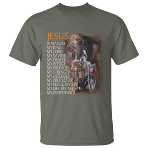 Christian Faith T Shirt Jesus Is My God My Life My Everything TS02 Military Green Printyourwear