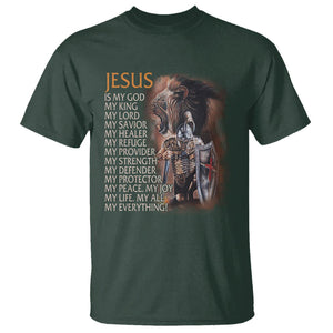 Christian Faith T Shirt Jesus Is My God My Life My Everything TS02 Dark Forest Green Printyourwear