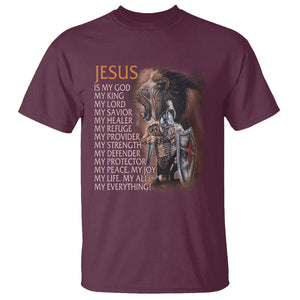 Christian Faith T Shirt Jesus Is My God My Life My Everything TS02 Maroon Printyourwear