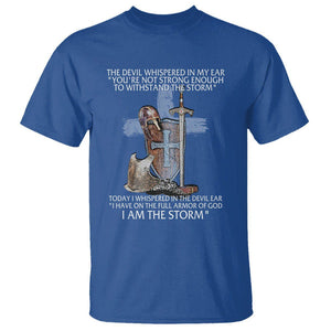 Christian Faith T Shirt The Devil Whispered I Whispered Back I Am The Storm TS02 Royal Blue Printyourwear