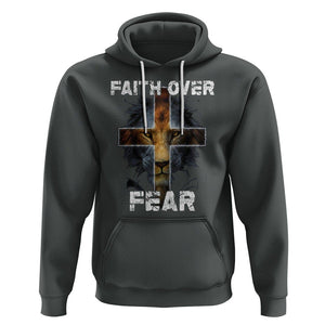 Christian Hoodie Faith Over Fear TS02 Dark Heather Printyourwear